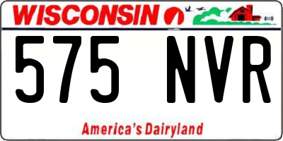WI license plate 575NVR