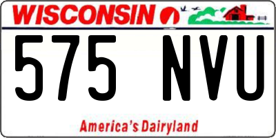 WI license plate 575NVU