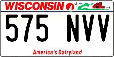 WI license plate 575NVV