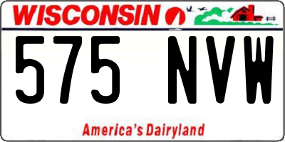 WI license plate 575NVW
