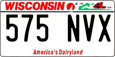 WI license plate 575NVX