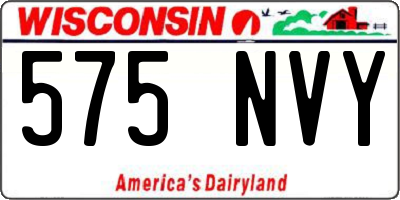 WI license plate 575NVY