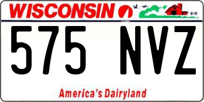 WI license plate 575NVZ