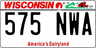 WI license plate 575NWA