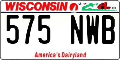 WI license plate 575NWB