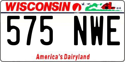WI license plate 575NWE