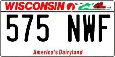 WI license plate 575NWF