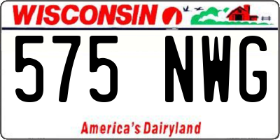 WI license plate 575NWG
