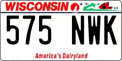 WI license plate 575NWK