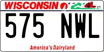 WI license plate 575NWL
