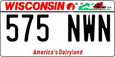 WI license plate 575NWN
