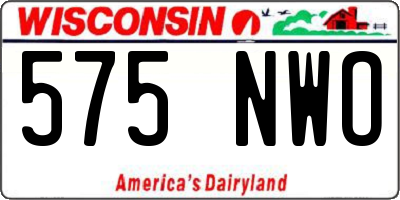 WI license plate 575NWO