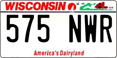WI license plate 575NWR