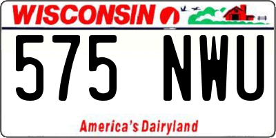 WI license plate 575NWU