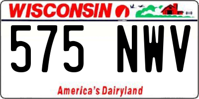 WI license plate 575NWV