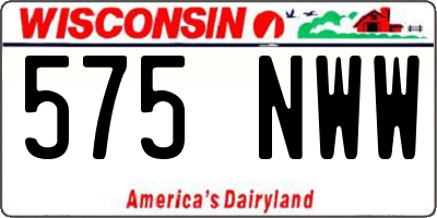 WI license plate 575NWW