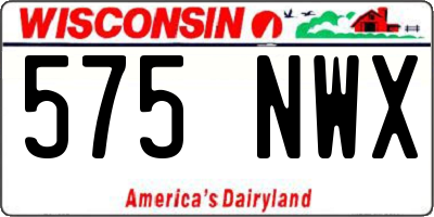WI license plate 575NWX