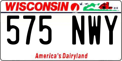WI license plate 575NWY