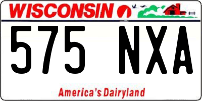WI license plate 575NXA