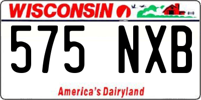 WI license plate 575NXB