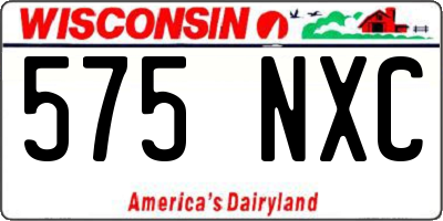 WI license plate 575NXC