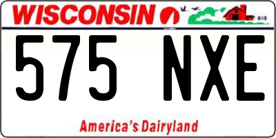 WI license plate 575NXE