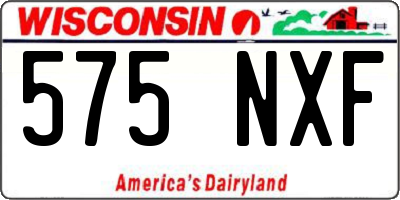 WI license plate 575NXF