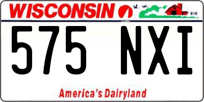 WI license plate 575NXI