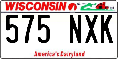 WI license plate 575NXK