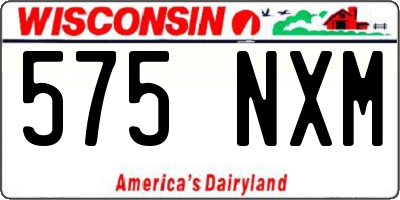 WI license plate 575NXM