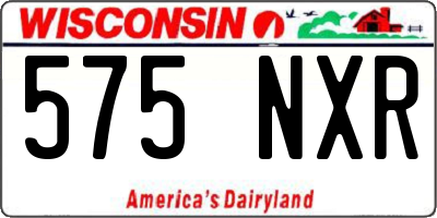 WI license plate 575NXR