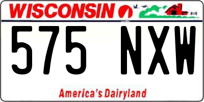 WI license plate 575NXW