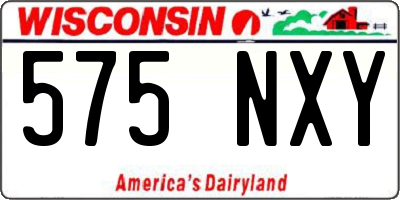 WI license plate 575NXY
