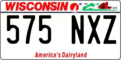 WI license plate 575NXZ