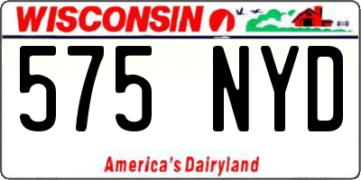 WI license plate 575NYD