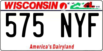 WI license plate 575NYF