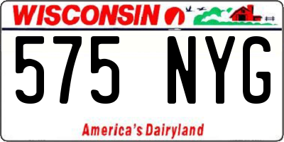 WI license plate 575NYG