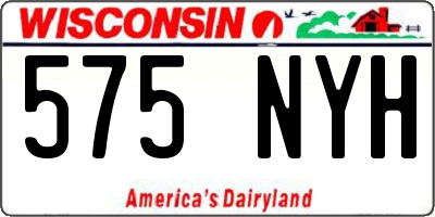 WI license plate 575NYH