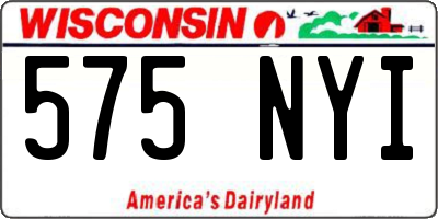 WI license plate 575NYI