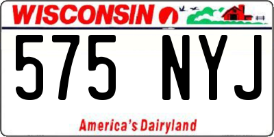 WI license plate 575NYJ