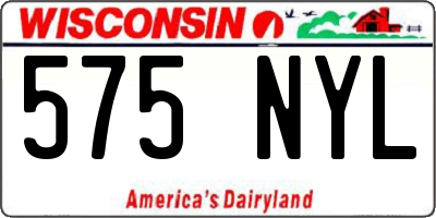 WI license plate 575NYL