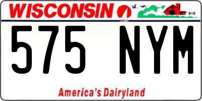 WI license plate 575NYM