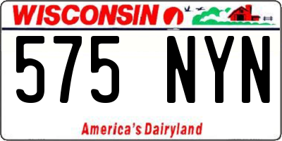 WI license plate 575NYN