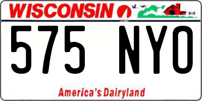 WI license plate 575NYO