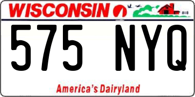 WI license plate 575NYQ