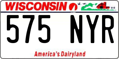 WI license plate 575NYR