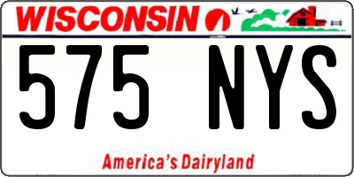 WI license plate 575NYS