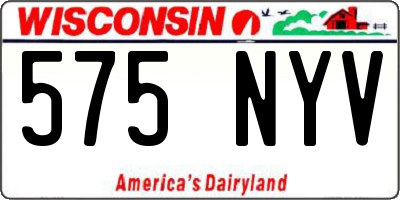 WI license plate 575NYV