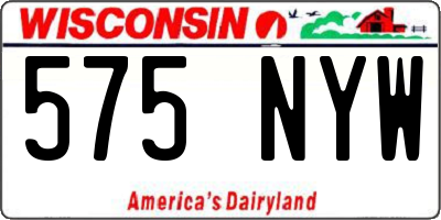 WI license plate 575NYW