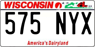 WI license plate 575NYX